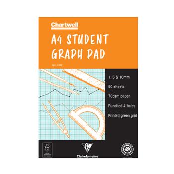 CHARTWELL 1/5/10mm Graph Pad A4 50 Leaf J14B (J14B)