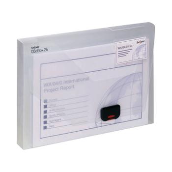 SNOPAKE DocBox Polypropylene A4 25mm Spine Width Push Lock Closure Clear - 12849 (12849)