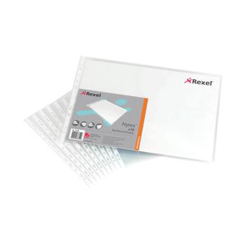 REXEL Nyrex Reinforced Multi Punched Pocket Polypropylene A3 85 Micron Top Opening Embossed 11440 (Pack 10) 11440 (11440)