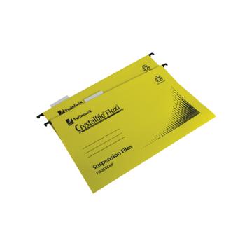 REXEL Crystalfile Flexi Foolscap Suspension File Manilla 15mm V Base Yellow (Pack 50) 3000043 DD (3000043)