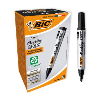 BIC 2000 Permanent Marker Bullet Tip Black (Pack of 12) 820915 (820915)