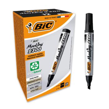 BIC 2300 Permanent Marker Chisel Tip Black (Pack of 12) 820926 (820926)