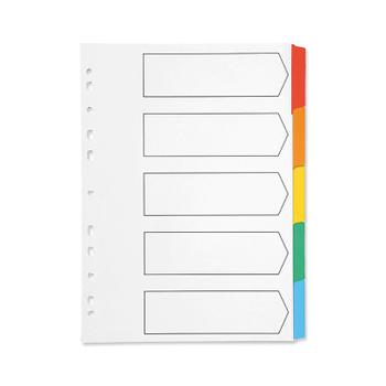 Q-CONNECT 5-Part Index Multi-punched Reinforced Board Multi-Colour Blank Tabs A4 White KF01525 (KF01525)