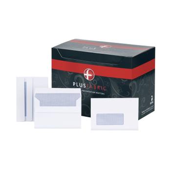 PLUS FABRIC Wallet Envelope C6 Self Seal Window 120gsm White (Pack 500) - F22670 (F22670)