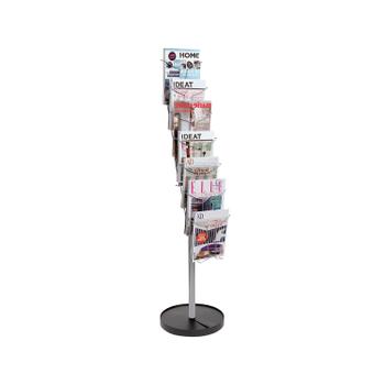 Alba Floor Standing Literature Display Unit 7 x A4 Compartments Silver Grey DDFIL7S (DDFIL7S)