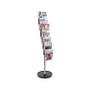 Alba Floor Standing Literature Display Unit 7 x A4 Compartments Silver Grey DDFIL7S