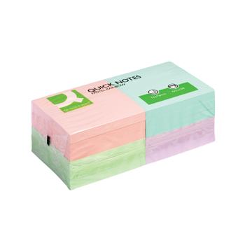 Q-CONNECT Quick Notes 76x76mm Pastel (Pack of 12) KF10509 (KF10509)