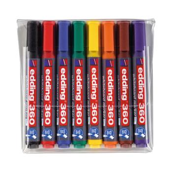 EDDING 360 Whiteboard Marker Bullet Tip 1.5-3mm Assorted Colours (Pack 8) - 4-360-8 (4-360-8)
