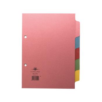 CONCORD Divider 5-Part A5 160gsm Pastel Colours 70599/J5 (70599/J5)