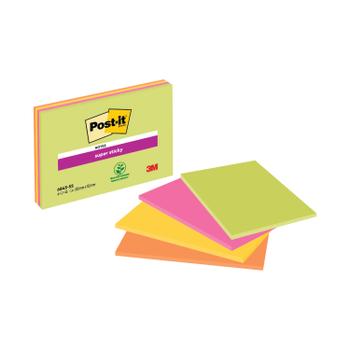 POST-IT Super Sticky Meeting 200x149mm Neon Ast (Pack of 4) 6845-SSP (6845-SSP-EU)