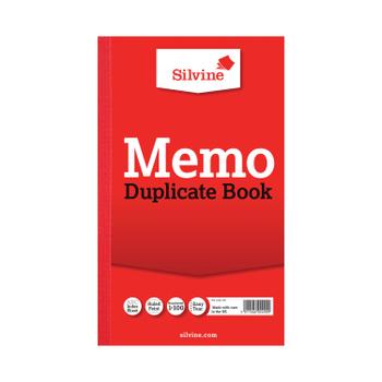 SILVINE 210x127mm Duplicate Memo Book Carbon Ruled 1-100 Taped Cloth Binding 100 Sets (Pack 6) - 601 (601)