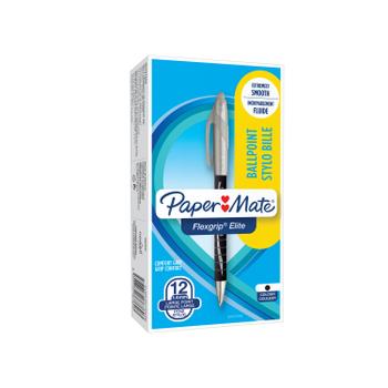 PAPERMATE Flexgrip Elite Retractable Ballpoint Pen Medium Black (Pack of 12) S0767600 (S0767600)