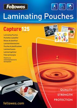 FELLOWES 54x86mm Capture Gloss Laminating Pouches 250 Micron (Pack of 100) 53063 (53063)