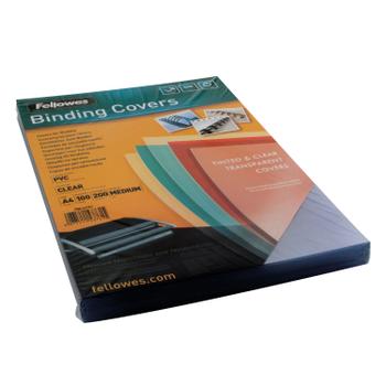 FELLOWES Transparent Plastic Covers 200 Micron (Pack of 100) 5376101 (5376101)