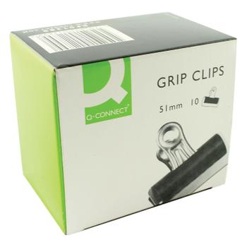 Q-CONNECT Grip Clip 51mm Black (Pack of 10) KF01289 (KF01289)