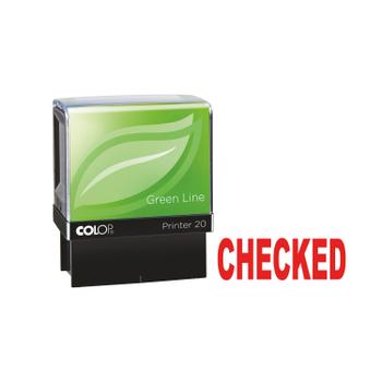 COLOP Green Line Word Stamp CHECKED Red C144837CHE (C144837CHE)
