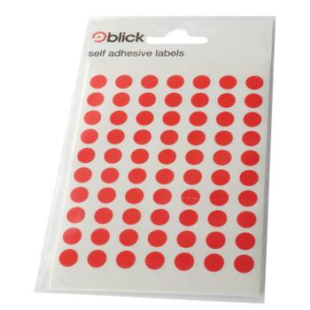 Blick Coloured Labels in Bags Round 8mm Dia 490 Per Bag Red (Pack of 9800) RS003250 (RS003250)