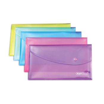 Rapesco Bright Popper Wallet Polypropylene A5 Assorted Colours (Pack 5) - 689 (0689)