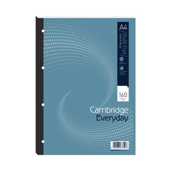 CAMBRIDGE Everyday Refill Pad A4 Card Cover Ruled With Margin 160 Pages (Pack 5) 100080234 (100080234)