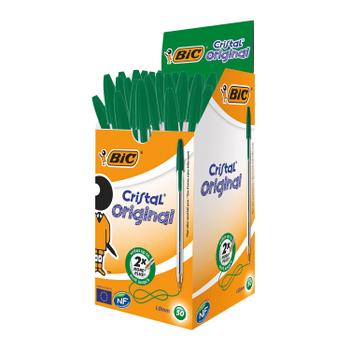 BIC Cristal Ballpoint Pen Medium Green (Pack of 50) 8373629 (8373629)