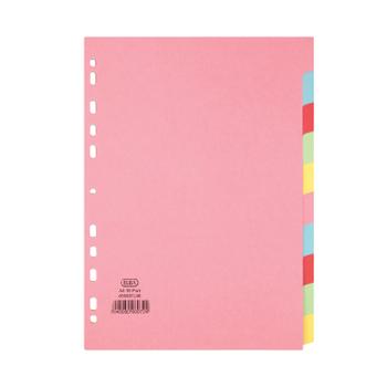 ELBA Divider 10 Part A4 160gsm Card Assorted Colours 400007246 (400007246)