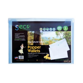 SECO Stewart Superior Eco Biodegradable Wallet A4 Blue (Pack of 5) 30085-BU (30085-BU)