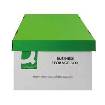 Q-CONNECT Business Storage Box 335x400x250mm Green and White (Pack of 10) KF21660 (KF21660)