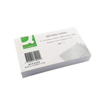Q-CONNECT Record Card 127x76mm Ruled Feint White (Pack of 100) KF35204 (KF35204)