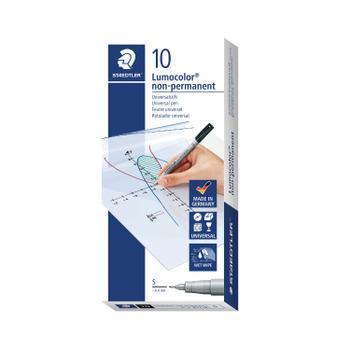 STAEDTLER Lumocolor Pen Superfine Non-Permanent Black (Pack of 10) 311-9 (311-9)