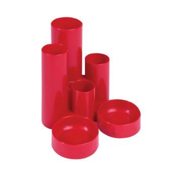 Q-CONNECT Desk Tidy Red (W130 x D130 x H105mm) MPTUBKPRED (KF10042)