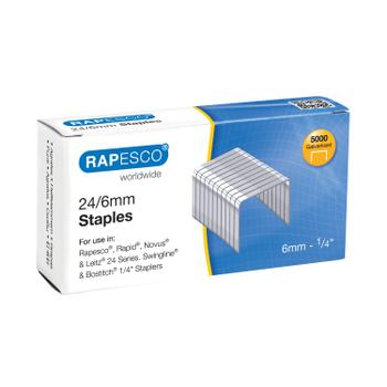 Rapesco 24 6mm Galvanised Staples Pack 5000 - S24602Z3 (S24602Z3)