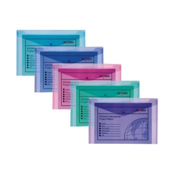 SNOPAKE Polyfile Wallet File Polypropylene A5 Electra Assorted Colours (Pack 5) - 11355 (11355)
