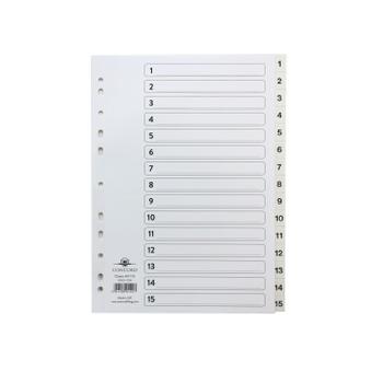 CONCORD Classic Index 1-15 A4 White Board Clear Mylar Tabs 01401/ CS14 (01401/CS14)