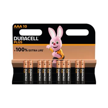 DURACELL Plus AAA Battery Alkaline 100% Extra Life (Pack of 10) 5015843 (5015843)
