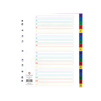 CONCORD Index A-Z A4 Extra Wide Polypropylene Multicoloured 67099 (67099)