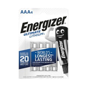 ENERGIZER Ultimate AAA Lithium Batteries (Pack of 4) 632965 (632965)