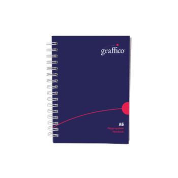 GRAFFICO Polypropylene Wirebound Notebook 140 Pages A6 EN08826 (EN08826)