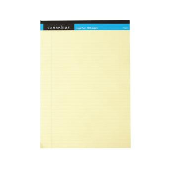 CAMBRIDGE Everyday Legal Pad A4 Ruled Margin 100 Pages Yellow (Pack 10) 100080179 (100080179)