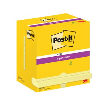 POST-IT Super Sticky 76x127mm 90 Sheets Canary Yellow (Pack of 12) 655-12SSCY-EU (655-12SSCY)