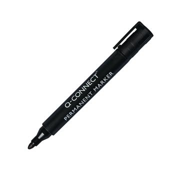 Q-CONNECT Permanent Marker Pen Bullet Tip Black (Pack of 10) KF26045 (KF26045)