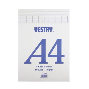 Vestry 8-Column Accountancy Pad A4 CV2064 (CV2064)