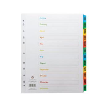 CONCORD Index Jan-Dec A4 Extra Wide Multicoloured Tabs 07901/ CS79 (07901/CS79)