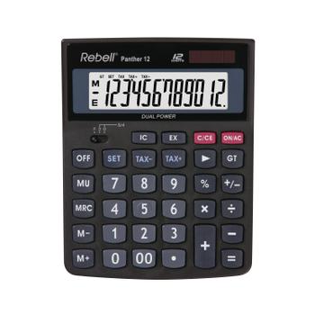 REBELL RE-PANTHER 12 BX 12 Digit Desktop Calculator Black RE-PANTHER 12 BX (RE-PANTHER 12 BX)