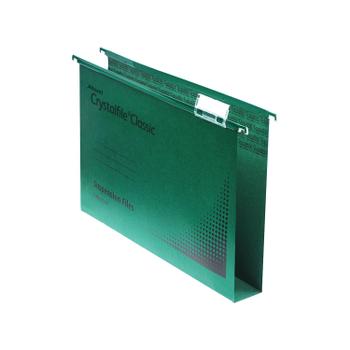 REXEL Crystalfile Extra 275 Foolscap Lateral Suspension File Polypropylene 30mm Green (Pack 25) 70640 (70640)