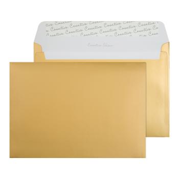 Unbranded C5 Wallet Envelope Peel and Seal 130gsm Metallic Gold (Pack of 250) 313 (BLK93029)