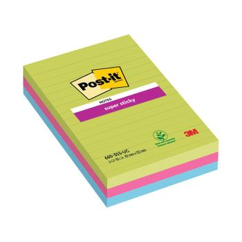 POST-IT Notes Super Sticky 101x152mm Lined Ultra (Pack of 3) 660-3SSUC (660-3SSUC EU)