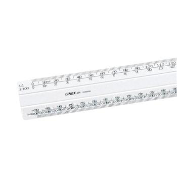 LINEX Flat Scale Ruler 1:1 1:20-500 30cm White LXH 434 (LXH 434)