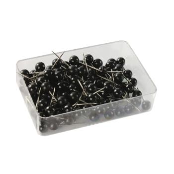 Unbranded Map Pins Black 4.5mm Spherical Plastic Heads (Pack of 100) 26891 (WS26890)