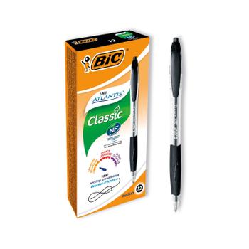 BIC Atlantis Ballpoint Pen Medium Black (Pack of 12) 949844 (949844)