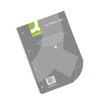 Q-CONNECT Ruled Margin Spiral Soft Cover Notebook 160 Pages A4 (Pack of 5) KF01072 (KF01072)